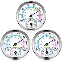 3 Pieces Mini Thermometer Hygrometer Indoor Outdoor Thermometer Temperat... - £25.98 GBP