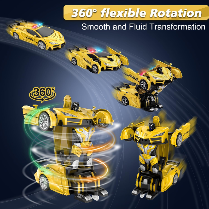 Remote Control Car, Transform Robot RC Cars, 2.4Ghz Transforming Police Car Toy  Item image 4