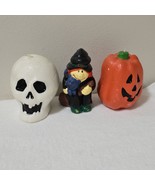 Vintage Halloween Candle Set Skull Witch and Pumpkin 5&quot; Tall Unburned - €25,28 EUR