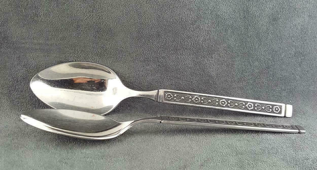 Primary image for 2 Gorham Hacienda Soup Spoons Vintage Stainless FREE SHIP