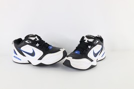 Nike Air Monarch IV Mens Size 9.5 Spell Out Dad Shoes Sneakers Black White Blue - £54.17 GBP