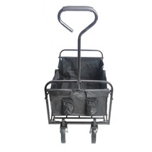 Folding Wagon Garden Shopping Beach Cart (Black) - £56.86 GBP