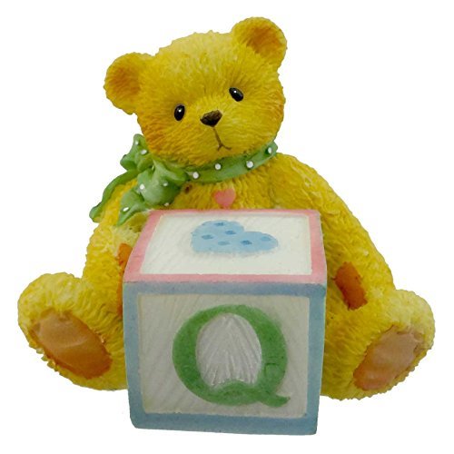 Primary image for Cherished Teddies BEAR WITH ABC BLOCK 158488 Q Teddy Bear Miniature Block New