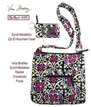 Vera Bradley Scroll Medallian Hipster Crossbody Purse &amp; Zip ID Keychain ... - £27.04 GBP