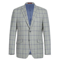 Mens Suit RENOIR English Plaid Window Pane Stretch Comfort Slim Fit 293-15 Gray - £139.56 GBP