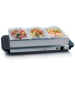 MegaChef Buffet Server &amp; Food Warmer With 3 Removable Sectional Trays , ... - $1,515.25 MXN