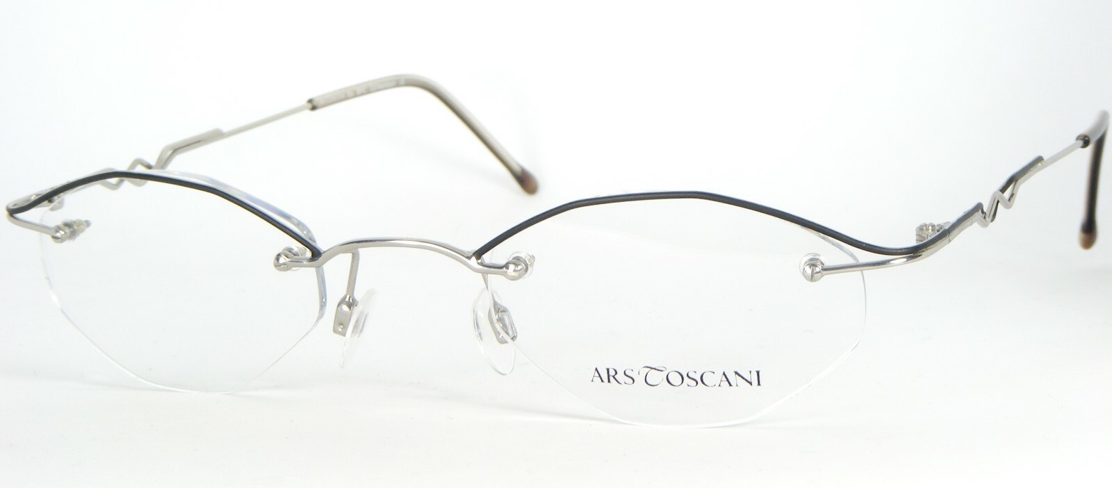 Vintage ARS TOSCANI Von Bpc 6470 308 Einzigartig Schwarz / Silber Brille - $115.92