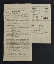 1924 antique CLARKES AUTO SALE richmond va BILLHEAD &amp; CONTRACT little DO... - £53.36 GBP