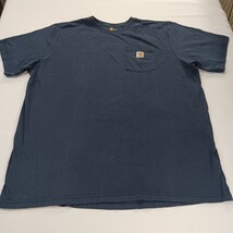 Carhartt K87-NVY Men's 2XL Tall Short Sleeve Pocket Workwear Blue Cotton T-Shirt image 11