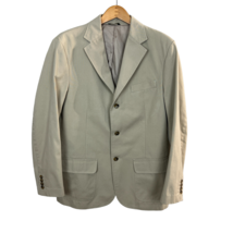 Eddie Bauer Sport Coat Blazer Jacket Mens Medium Khaki Three-Button 100% Cotton - £39.07 GBP