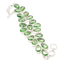 Green Amethyst Pear Shape Handmade Fashion Ethnic Bracelet Jewelry 7-8&quot; SA 854 - £15.27 GBP