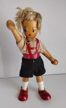 Vintage 50&#39;s Poland Wooden Jointed Painted Face Doll - £3.99 GBP