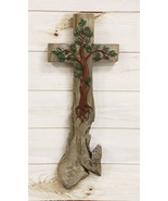 Rustic Celtic Tree of Life Faux Carved Roots Calvary Wall Cross Crucifix... - $47.95 CAD