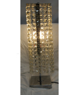 Vintage Boudoir Table Lamp Clear Dripping Crystal Glass Blocks Stacked 2... - £132.96 GBP