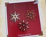  2004 HALLMARK Christmas Ornament ~SNOWFLAKE FUN Set of 3 W BOX FREE S/H - $25.23