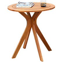 27&quot; Outdoor Round Table Solid Wood Coffee Side Bistro Table for Garden Patio - £128.67 GBP