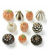 Lenox Mini Pumpkin Ornament 10 PC. Set Thanksgiving Halloween Autumn Gou... - $82.00