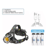 XHP90 LED Headlight Power LED Headlamp USB Rechargeable Zoom Head Torch Fishing - £15.89 GBP