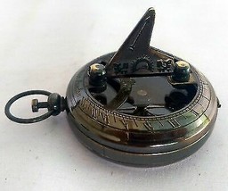 Nautical Brass Push Button Compass Antique Finish Marine Sundial Compass... - £28.56 GBP