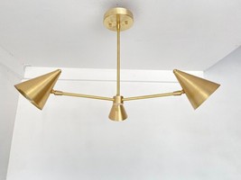 Mid Century Sputnik Chandelier Modern Brass 3 lighting Pendant gift item - £227.88 GBP