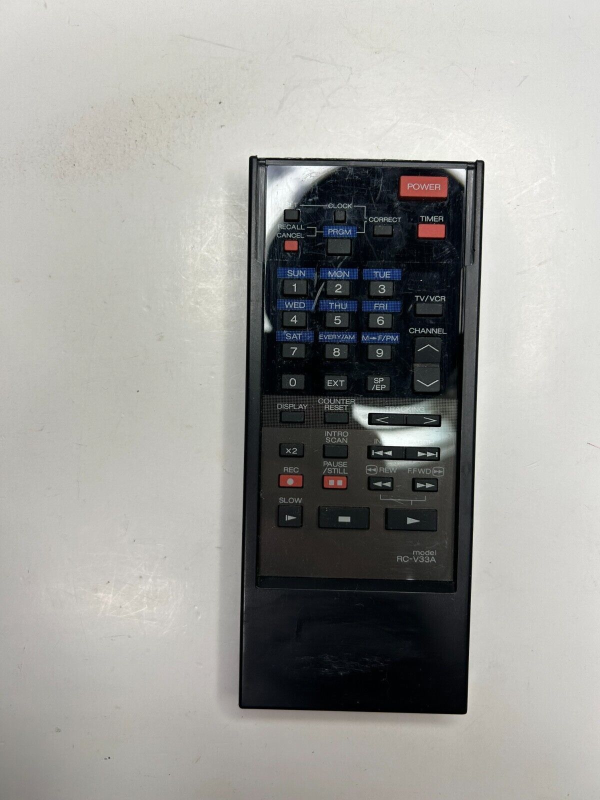 Akai RC-V33A Remote Control, Black - OEM for VCR VS-35U VS-33U VS-33UM  			