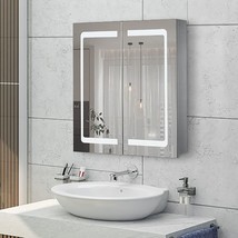 24 Inch X 28 Inch Illuminated Led Mirror Cabinet For Bathroom, Fog Function - £274.14 GBP