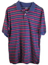 Ralph Lauren Polo Shirt Mens Size XL Red Navy Striped Knit 100% Cotton Pullover - £11.54 GBP