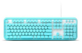 iRiver Korean English Keyboard USB Wired Membrane Bubble Keyboard for PC (Blue)