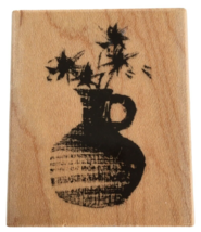 Penny Black Rubber Stamp Clay Vase Flowers Art Design Card Making Scrapbooking - £9.60 GBP