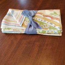 C&F Kylie Napkins, set of 4 reversible cloth napkins, colorful floral stripes image 4