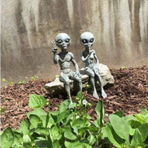 Alien Couple Resin Garden or Shelf Figures (2 pc) - $28.95
