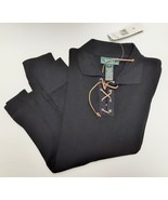 Ralph Lauren Southwest Style Sweater Top Pullover Rawhide Tie L/S Black ... - £31.56 GBP