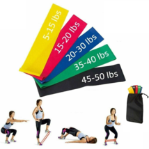 Resistance Bands Loop Set Of 5 Exercise Workout CrossFit Fitness Yoga Booty Band - £19.18 GBP