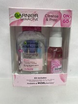 Garnier Cleanse &amp; Prep Set Micellar Cleansing Water Remover 3.4oz &amp; Facial Mist - £3.13 GBP