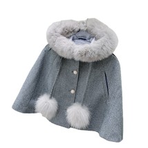 Winter Girls&#39;  Cape  Collar Cloak Coat Children&#39;s  Baby New Years en Shawl Chris - £56.16 GBP