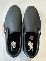 Vans Black Perf Leather Asher Slip On Sneaker Unisex Women&#39;s Size 10.5 Men&#39;s 9 - £40.14 GBP