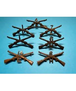WWI, U.S. ARMY, OFFICER, INFANTRY, COLLAR AND CAP DEVICES, GROUPING OF 7 - £35.30 GBP
