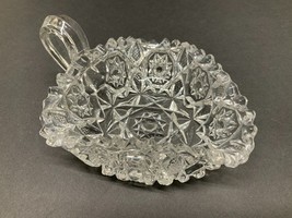 1890 Antique EAPG Nappy Dish With Pinwheel And Hobstar Design, Victorian Glass - £15.53 GBP