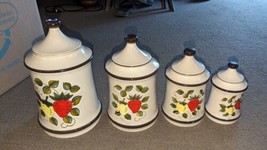 Strawberries freezer to oven stoneware Canister Set Beige/Brown Strawber... - $118.79