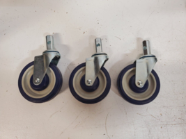 3 Qty of 5&quot; Blue Polyurethane Wheels Swivel (3 Quantity) - $46.29