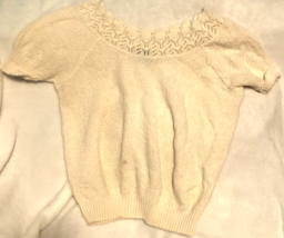 Vintage Adele Knitwear Sweater White Large Made In USA Sh1 - £8.11 GBP