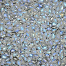 GTL CERTIFIED 4x6 mm Pear Rainbow Moonstone Cabochon Loose Gemstone Lot 100 pcs - £25.53 GBP