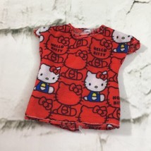 Barbie Doll Clothes Top Shirt Red Hello Kitty Print - £5.54 GBP