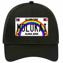 Molokai Hawaii Novelty Black Mesh License Plate Hat - £23.17 GBP