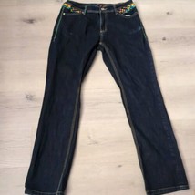 Coogi Jeans Women&#39;s Size 14 Embroidered Corgi jeans Distressed Embroider... - $21.78