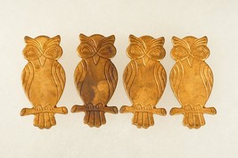Artisan Costume Jewelry Supply Lot 4 Stamped Copper Metal Owl Birds 1.5&quot; - $14.84