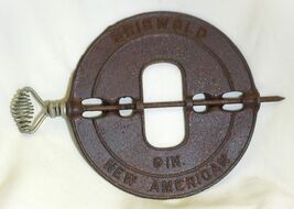 Antique Griswold 9” New American Stove Pipe Steel Spindle Flue Damper Re... - $29.69