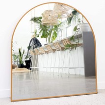 Gold Arched Mirror, 33&quot; X 31&quot; Inches, Gold Bathroom Mirror For Wall, Large Gold - £134.76 GBP