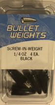 Bullet Weights Screw-In Weight 1/4 oz Black (1ea 4 pack)SHIPS SAME BUS DAY - £43.32 GBP