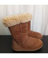 UGG Australia Suede Boots Shearling Lined Classic Tall Rubber Sole Women... - $1,076.89 MXN